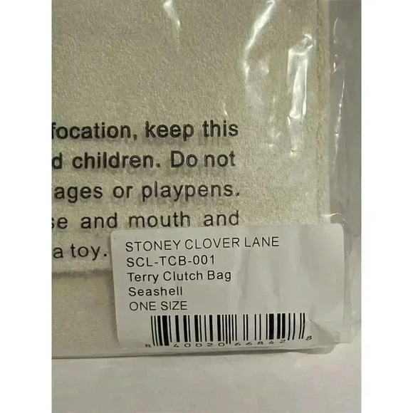 Stoney Clover Lane Seashell Terry Clutch Bag Medium Zip Closure - Picture 2 of 5